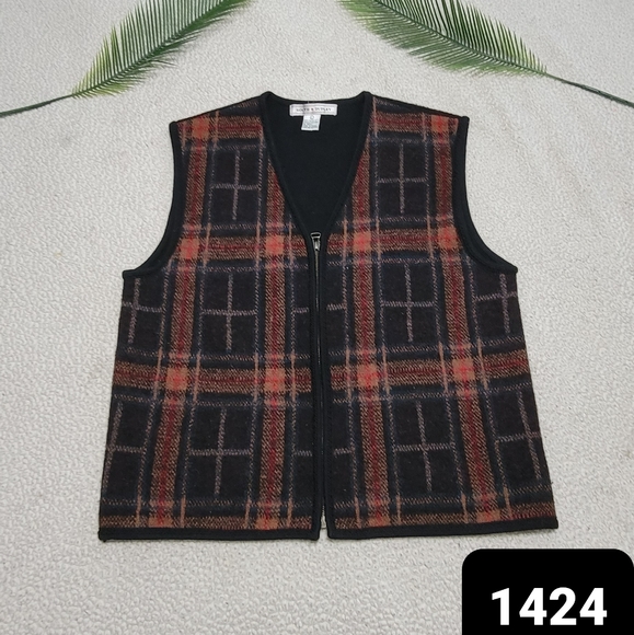 South Dudley Full Zip‎ Wool Plaid Vest Size L - Picture 8 of 8